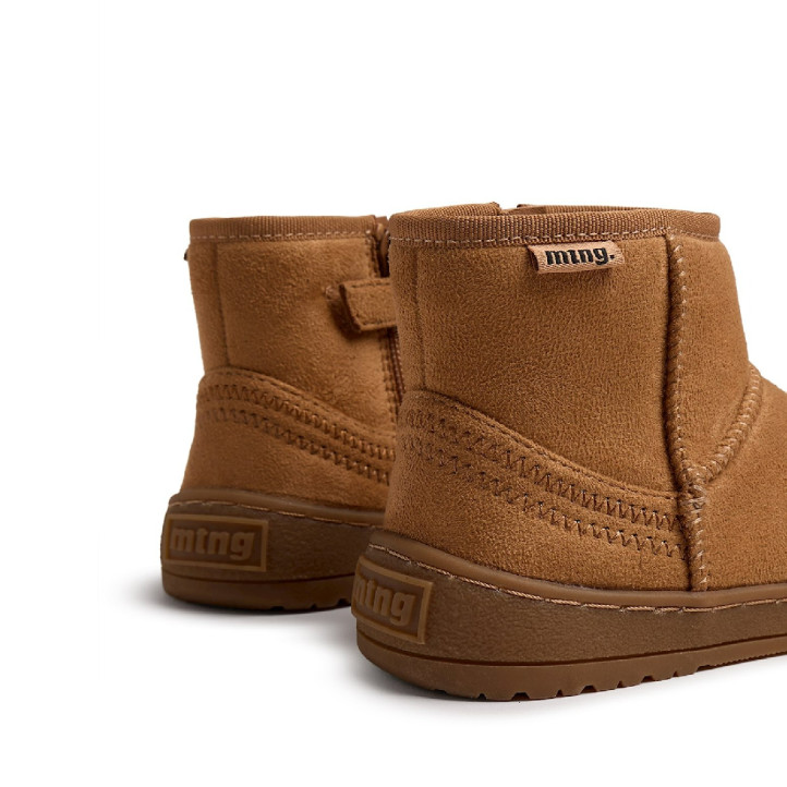Botines Mustang barefoot Free marrones para niña con forro cálido y cremallera - Querol online