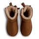 Botines Mustang australianas Sky marrones para niña con pelo interior y lazo trasero - Querol online