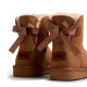Botins Mustang australianes Sky marrons per a nena amb pèl interior i llaç posterior - Querol online