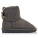 Botines Mustang australianas Sky grises para niña con pelo interior y lazo trasero - Querol online