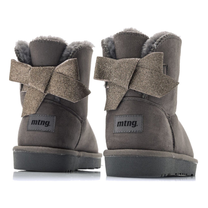 Botins Mustang australianes Sky grisos per a nena amb pèl interior i llaç posterior - Querol online