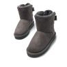 Botines Mustang australianas Sky grises para niña con pelo interior y lazo trasero