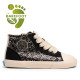 Zapatillas altas Mustang barefoot Free Emi negras para niña con animal print metalizado - Querol online