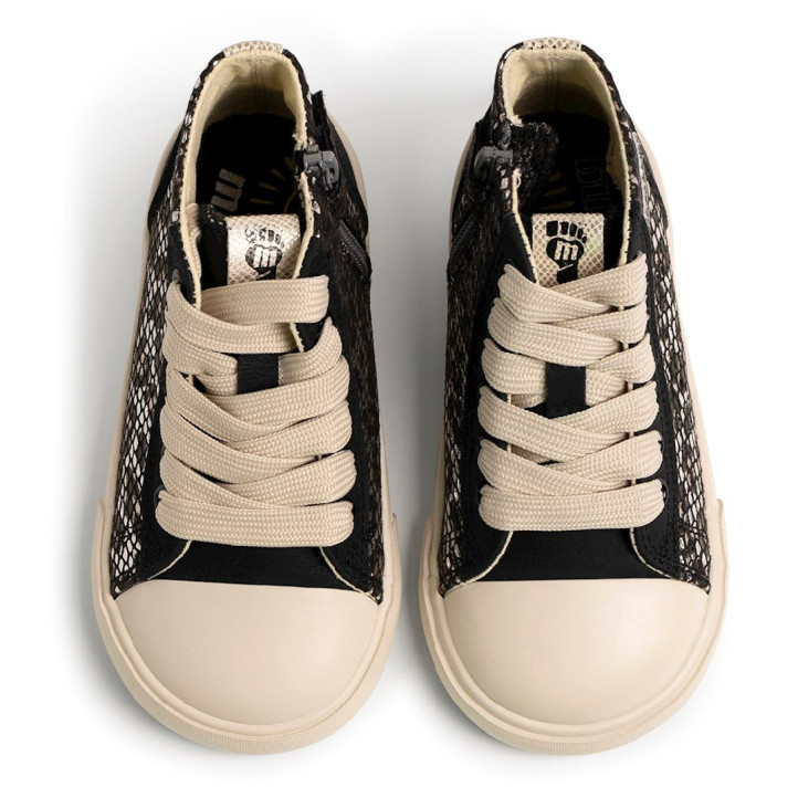 Sabatilles altes Mustang barefoot Free Emi negres per a nena amb animal print metal·litzat - Querol online