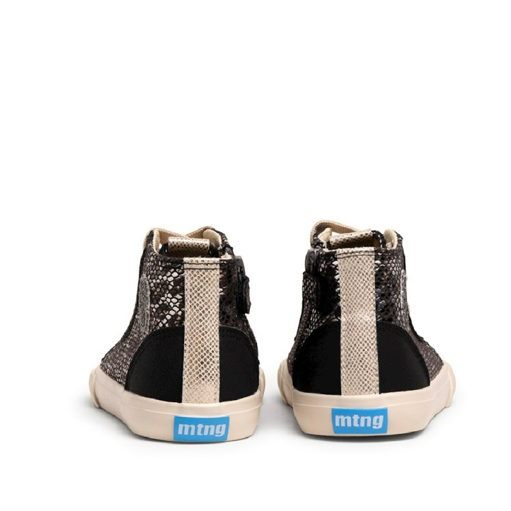 Zapatillas altas Mustang barefoot Free Emi negras para niña con animal print metalizado - Querol online