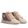 Sabatilles altes Mustang barefoot Free beix per a nena amb animal print
