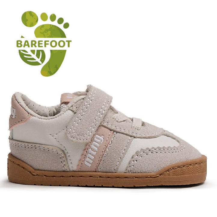 Zapatillas Mustang barefoot Free blancas y beige para niña con velcro - Querol online
