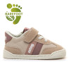 Zapatillas Mustang barefoot Free beige y rosa para niña con velcro