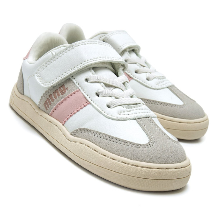 Zapatillas Mustang barefoot Free blancas y rosas para niña con velcro - Querol online