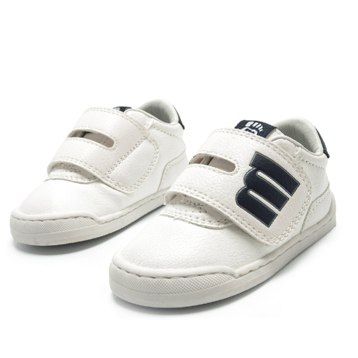 Sabatilles Mustang barefoot Free Baby blanques per a nen amb velcro - Querol online