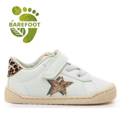 Zapatillas Mustang barefoot Free Baby blancas para niña con estrella - Querol online