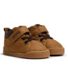 Zapatos Mustang barefoot de niño marrones con velcro y cordones elásticos