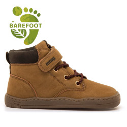 Botines Mustang barefoot Free de niño marrones con velcro y cordones elásticos - Querol online