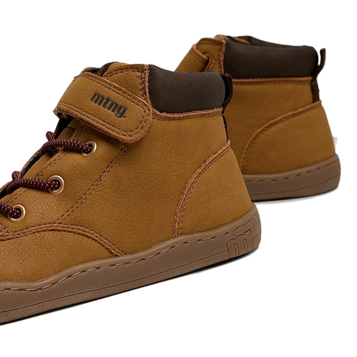 Botins Mustang barefoot Free de nen marrons amb velcro i cordons elàstics - Querol online
