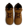 Botines Mustang barefoot Free de niño marrones con velcro y cordones elásticos