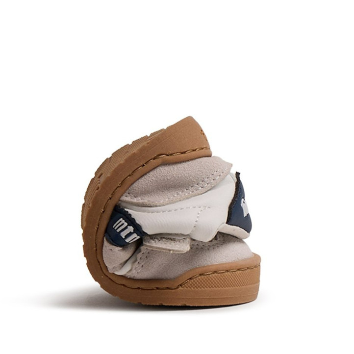 Sabatilles Mustang barefoot Free de nen blanques i beix amb detalls blau marí - Querol online