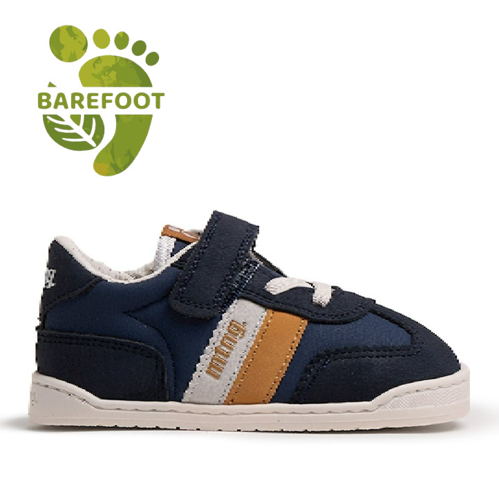 Zapatillas Mustang barefoot Free de niño azul marino con detalles beige y camel - Querol online