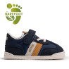 Sabatilles Mustang barefoot Free de nen blau marí amb detalls beix i camel
