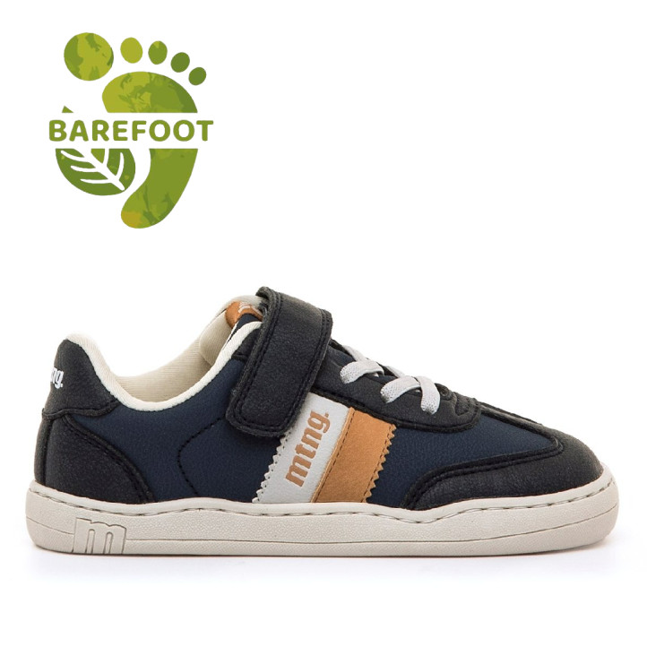 Sabatilles Mustang barefoot Free de nen blau marí amb detalls camel - Querol online