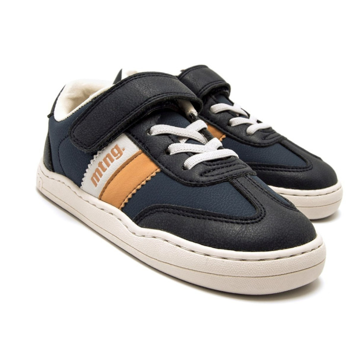 Zapatillas Mustang barefoot Free de niño azul marino con detalles camel - Querol online