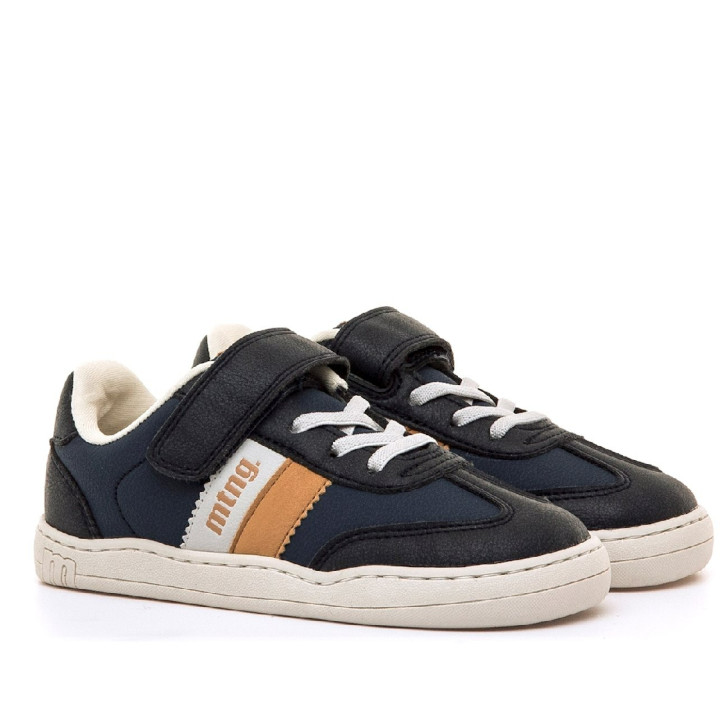 Zapatillas Mustang barefoot Free de niño azul marino con detalles camel - Querol online
