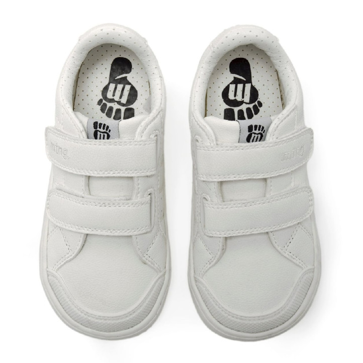 Zapatillas Mustang barefoot Free de niño blancas con doble velcro - Querol online