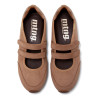 Zapatillas Mustang mercedita de mujer beige de ante con doble velcro