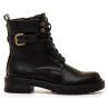 Botines Mustang de mujer negros estilo militar con hebilla
