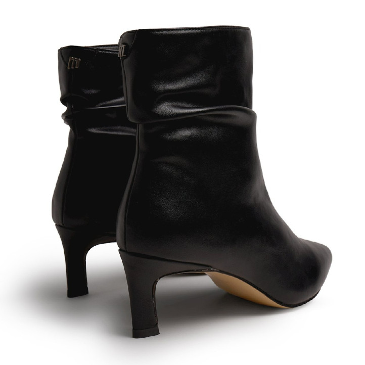 Botines tacón Mustang Gala de mujer negros con tacón y puntera afilada - Querol online