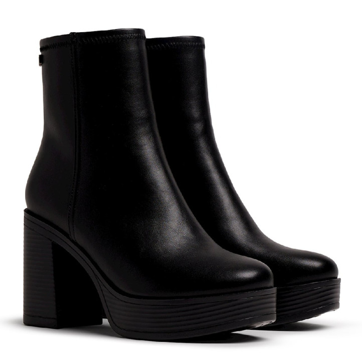 Botins de taló Mustang New 67 de dona negres amb taló alt i plataforma - Querol online