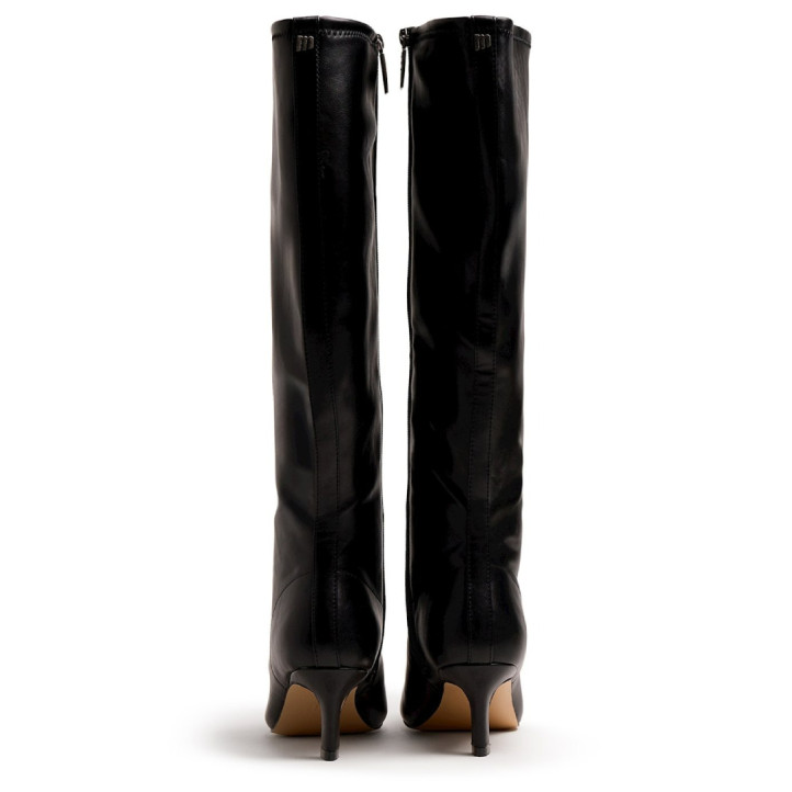 Botas tacón Mustang Gala de mujer negras de caña alta con tacón - Querol online