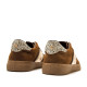 Zapatillas Mustang Roy de mujer marrones con detalles dorados y glitter - Querol online