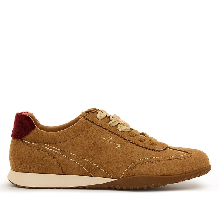 Sabatilles Mustang Alana de dona color cuir amb detalls bordeus - Querol online