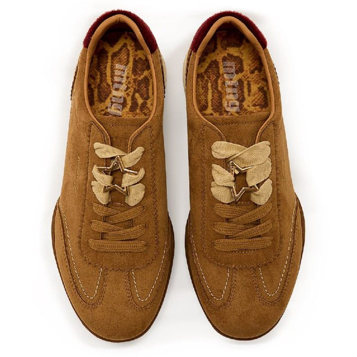 Sabatilles Mustang Alana de dona color cuir amb detalls bordeus - Querol online