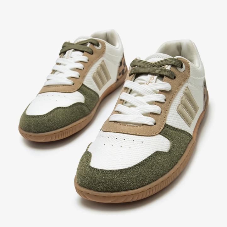 Zapatillas Mustang barefoot Free Aria de mujer blancas y verdes con animal print - Querol online
