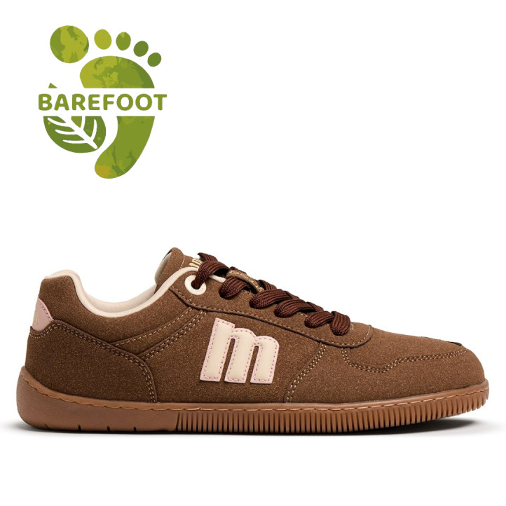 Zapatillas Mustang barefoot Free Aria de mujer marrones con detalles rosa pastel - Querol online