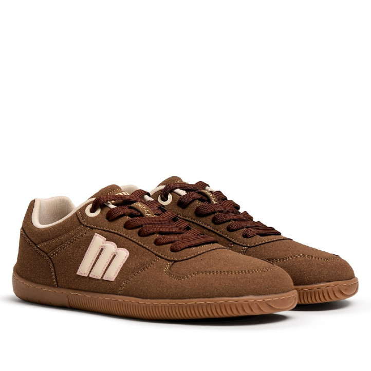 Zapatillas Mustang barefoot Free Aria de mujer marrones con detalles rosa pastel - Querol online