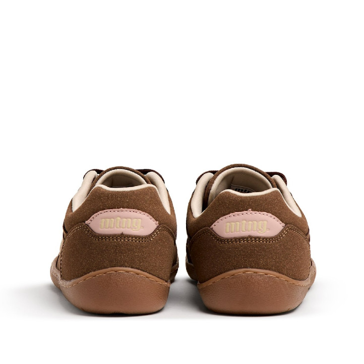 Zapatillas Mustang barefoot Free Aria de mujer marrones con detalles rosa pastel - Querol online