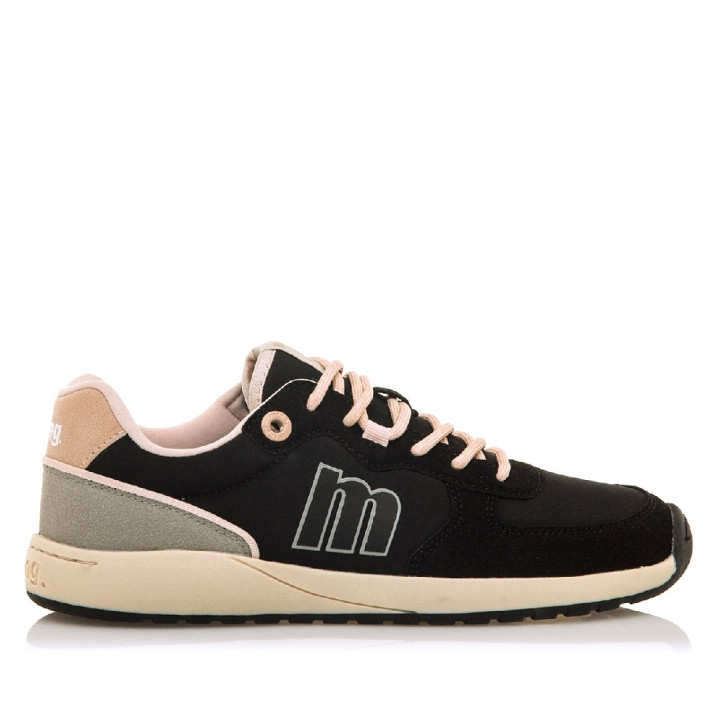 Zapatillas Mustang barefoot Free Apolo de mujer negras con detalles rosa y gris - Querol online
