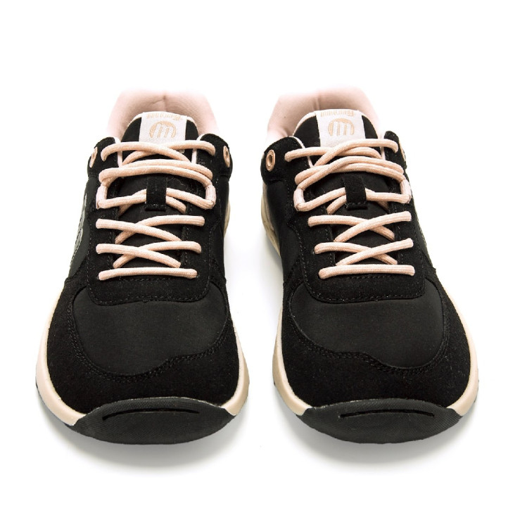 Zapatillas Mustang barefoot Free Apolo de mujer negras con detalles rosa y gris - Querol online