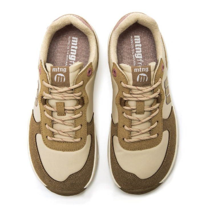 Zapatillas Mustang barefoot Free Apolo de mujer beige y marrones con detalles rosa - Querol online