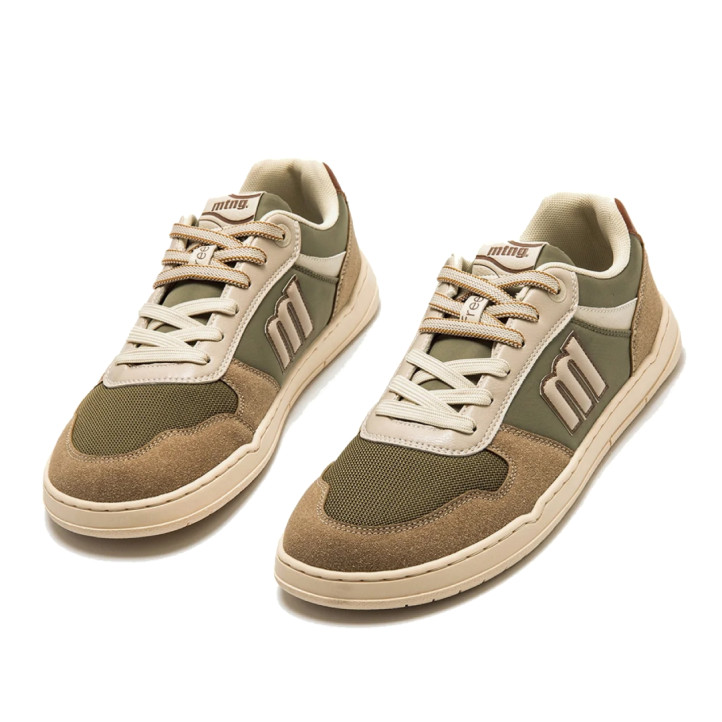 Zapatillas deportivas Mustang barefoot Free Miami de hombre verde caqui con detalles beige - Querol online