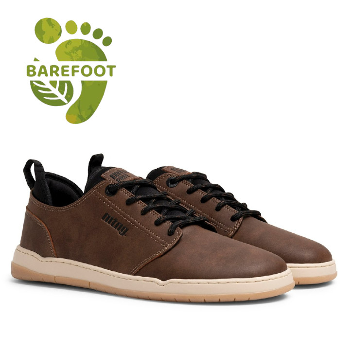 Zapatillas deportivas Mustang barefoot Free Miami de hombre marrones con cordones negros y suela - Querol online