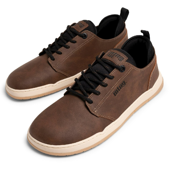 Zapatillas deportivas Mustang barefoot Free Miami de hombre marrones con cordones negros y suela - Querol online