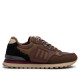 Zapatillas deportivas Mustang Joggo Track de hombre marrones con detalles granates y suela dentad - Querol online