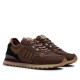 Zapatillas deportivas Mustang Joggo Track de hombre marrones con detalles granates y suela dentad - Querol online