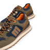 Sabatilles esportives Mustang Joggo Track d'home verd caqui i blau marí amb detalls camel