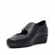 Zapatos cuña Suite009 de piel de mujer negros con cuña y tiras elásticas - Querol online