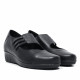 Sabates de falca Suite009 de pell de dona negres amb falca i tires elàstiques - Querol online