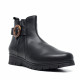 Botines Suite009 de piel de mujer negros con hebilla decorativa y suela de cuña - Querol online